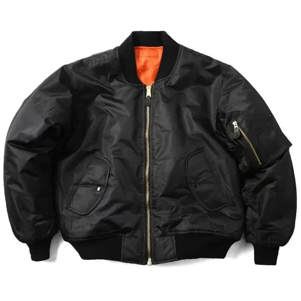 Gina | Nylon Bomber Jacket With Ribbed Cuffs