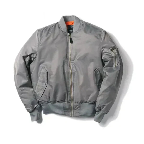 Gina | Nylon Bomber Jacket With Ribbed Cuffs