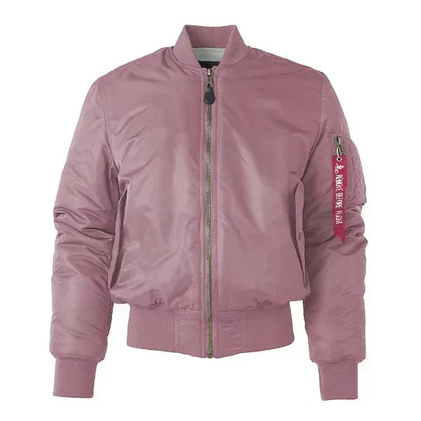 Gina | Nylon Bomber Jacket With Ribbed Cuffs