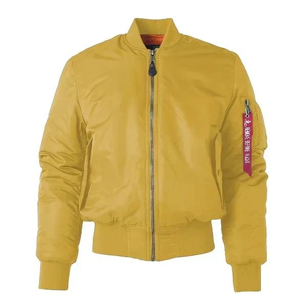 Gina | Nylon Bomber Jacket With Ribbed Cuffs