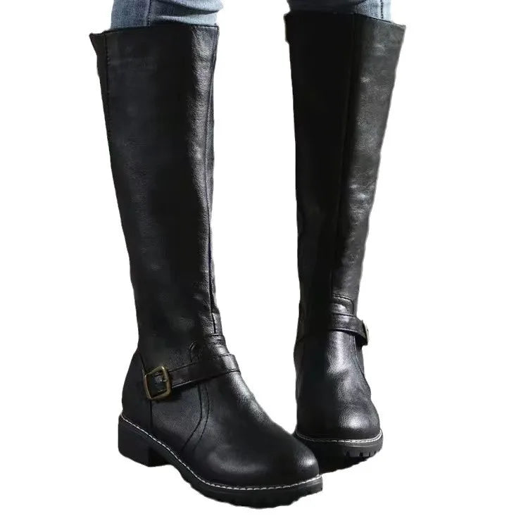 Eden | Knee-High Riding Boots With Buckle Strap