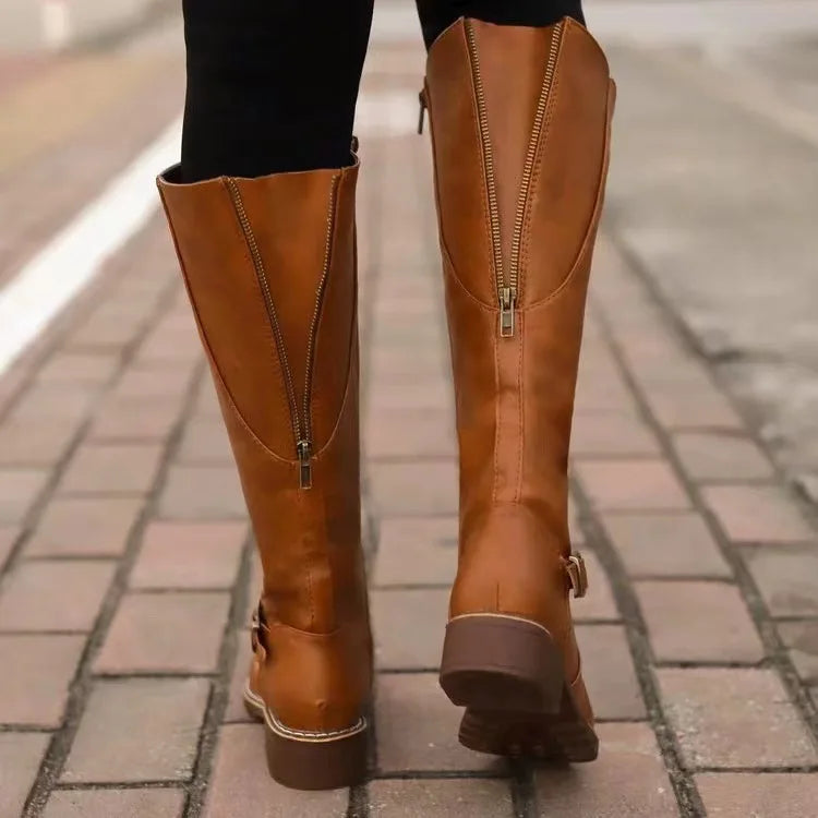 Eden | Knee-High Riding Boots With Buckle Strap