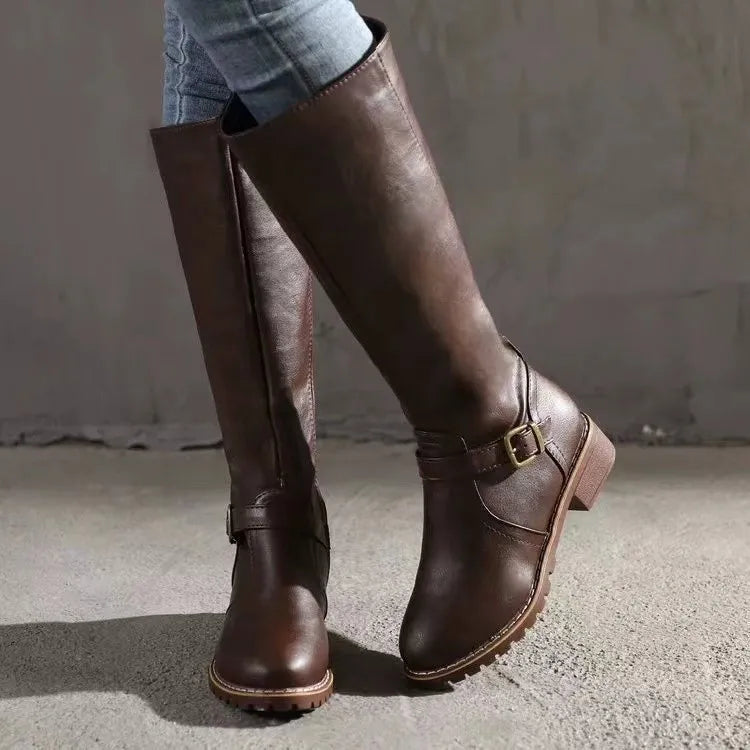 Eden | Knee-High Riding Boots With Buckle Strap