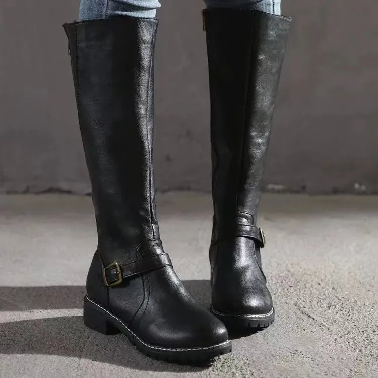 Eden | Knee-High Riding Boots With Buckle Strap