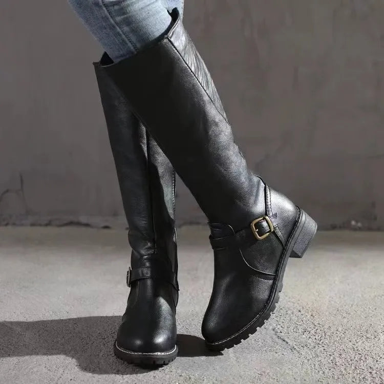 Eden | Knee-High Riding Boots With Buckle Strap