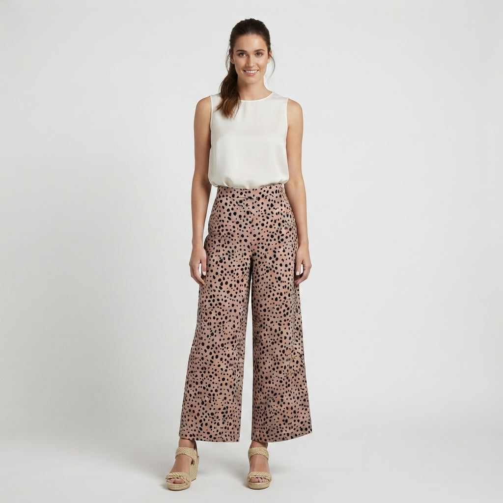 Frances | Leopard Print Wide-Leg Palazzo Pants